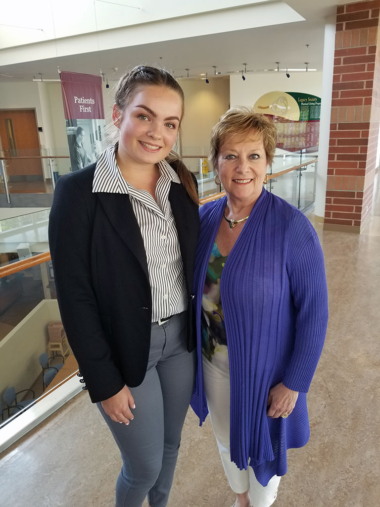 Brooklyn Martin with NHH Board Chair Elizabeth Selby