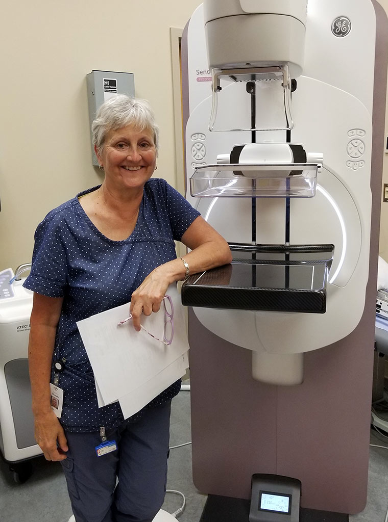 Wendy Scott, Senior Mammography Technologist with the new GE Healthcare Senographe Pristina mammography unit